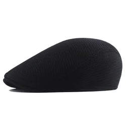 Wholesale summer men fashion style thin fabric ventilate mesh hats flat ivy cap hats