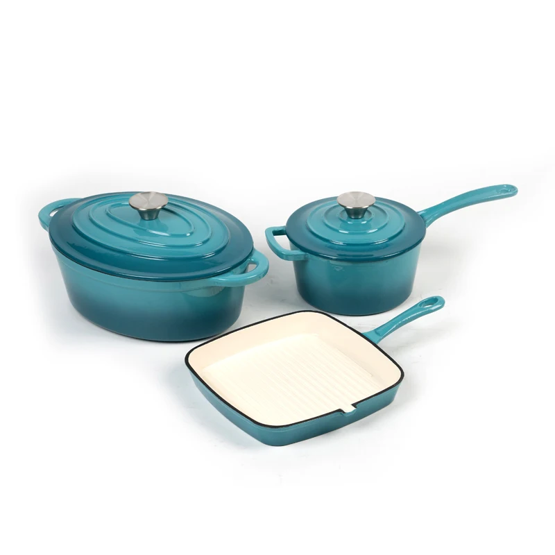 Factory Stock Cast Iron Kitchenware Non Stick dutch oven enameled cast iron cookware set