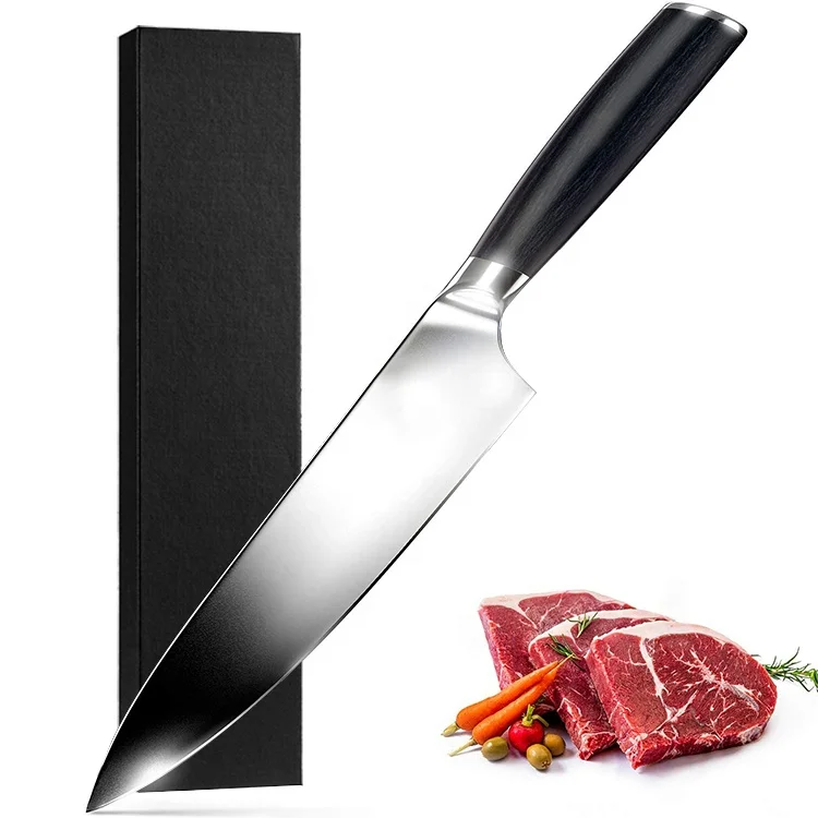 8inch Premium German Stainless Steel Pakka Wood Handle Cleaver Kitchen Chef Knife