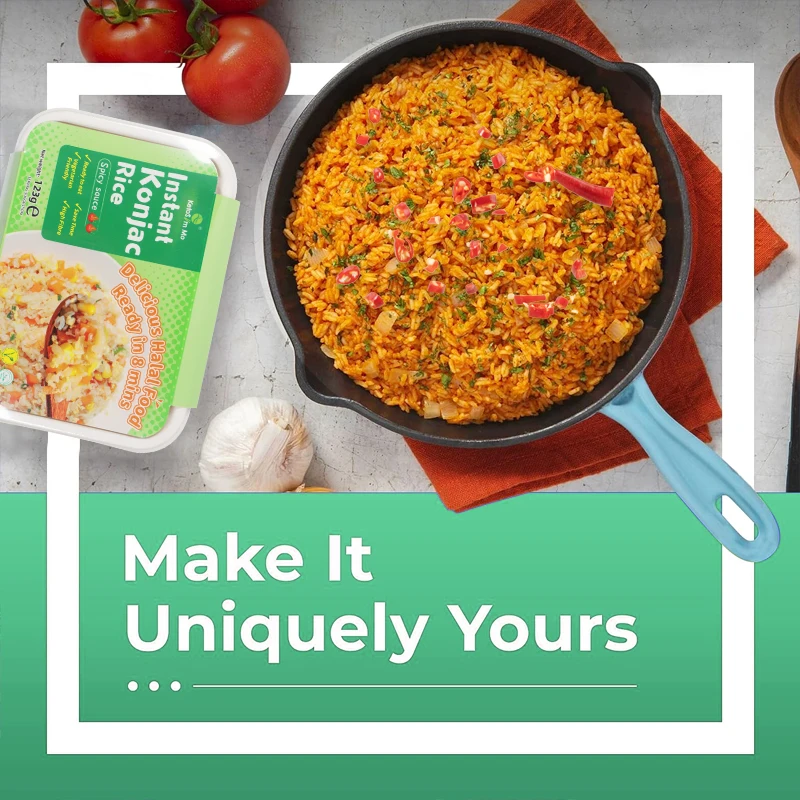 Meal Replacement Save Time Halal Spicy Sauce Keto Friendly Protein  Dried Konjac Rice Self Heating Shirataki Rice