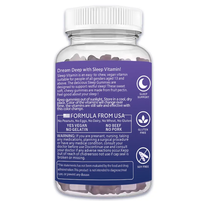 Sugar free melatonin 6mg 5-htp gaba gummies wholesale melatonin sleep gummy ashwagandha gummies melatonin