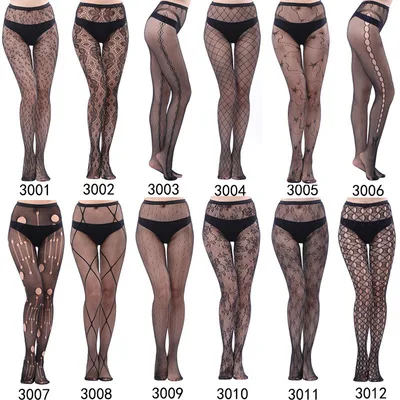 Sxx31 Tattoo Lace Hollow Totem Small Pantyhose Female Tornado Mesh Socks 0