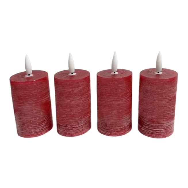 Wholesale battery powered reusable moving flame wick electronic flameless led red window candle