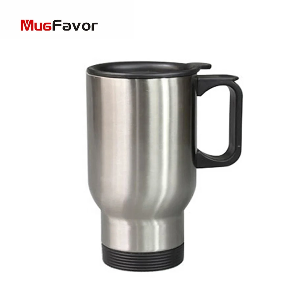 MugFavor Silver 14oz Sublimation Blanks Coated Stainless Steel Water Travel Mug MSS14S Car Mug Outdoor Camping Mug