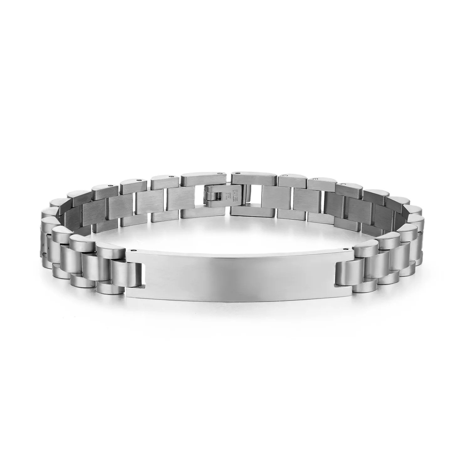 Wholesale fashion jewelry Watch Chain stainless steel bracelet carving silver Plated 18K Gold Stainless Steel Bracelet