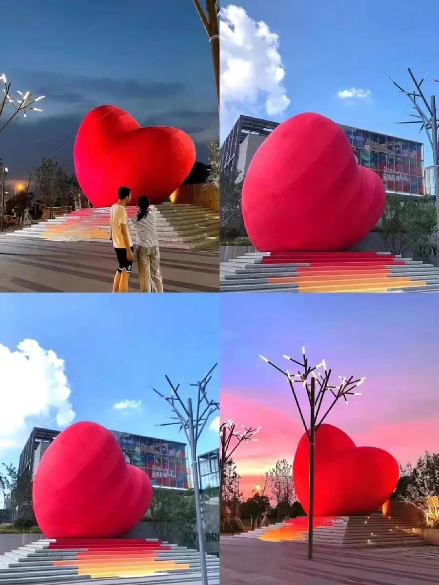 Manufacturers Supply Inflatable love air Model Cartoon Heart Model Shopping Mall bar Hai Yi Arranged Flocking love Balloons