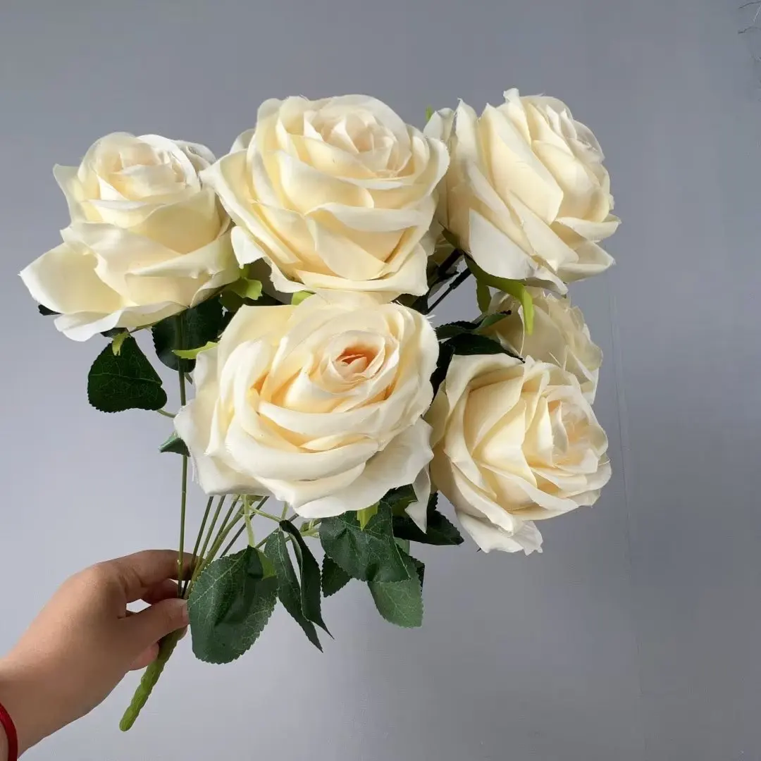 DKB Decorative Flowers Wedding Artificial Flower Rose Bouquet Wedding Supplies 5 Head Hydrangea Artificial Flowers