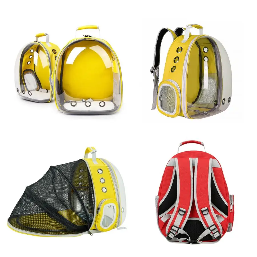Custom Logo Cats Dogs Carrier Parrot Bird Cage Breathable Starling Out Portable Transparent Space Capsule Cat Pet Backpack Bag