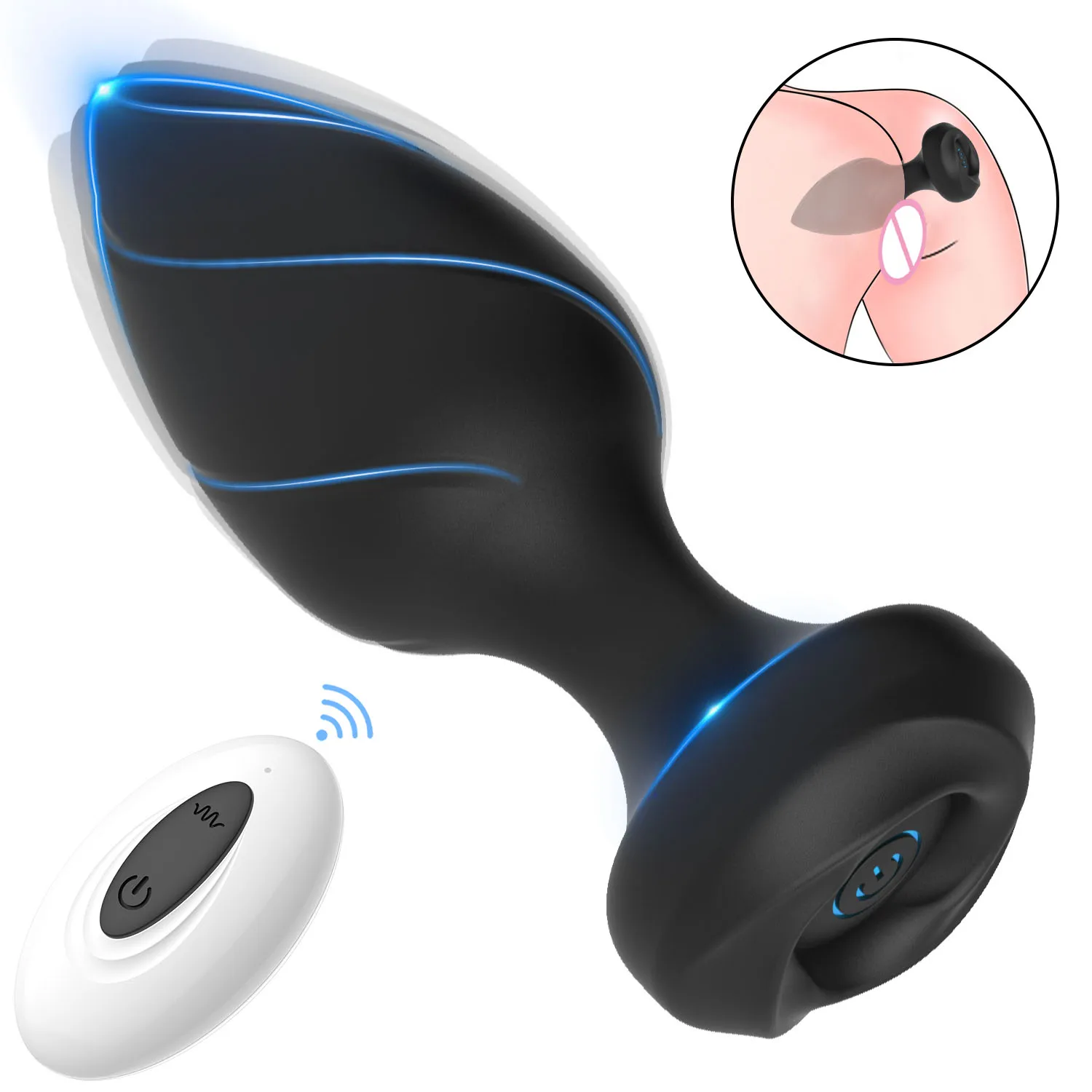 YPM New Remote Control Vibrating Butt Plug rose Anal massager Anal plug Masturbation sex toy for men and women