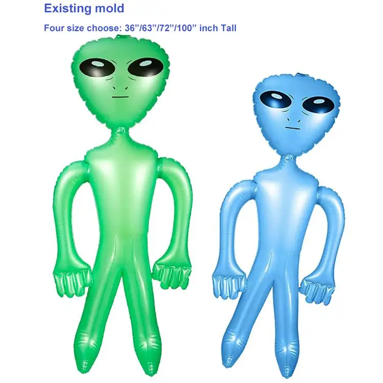 Wholesale and Custom PVC Giant Inflatable Alien Toy 90cm and 170cm Giant Inflatable Alien Inflate Toy