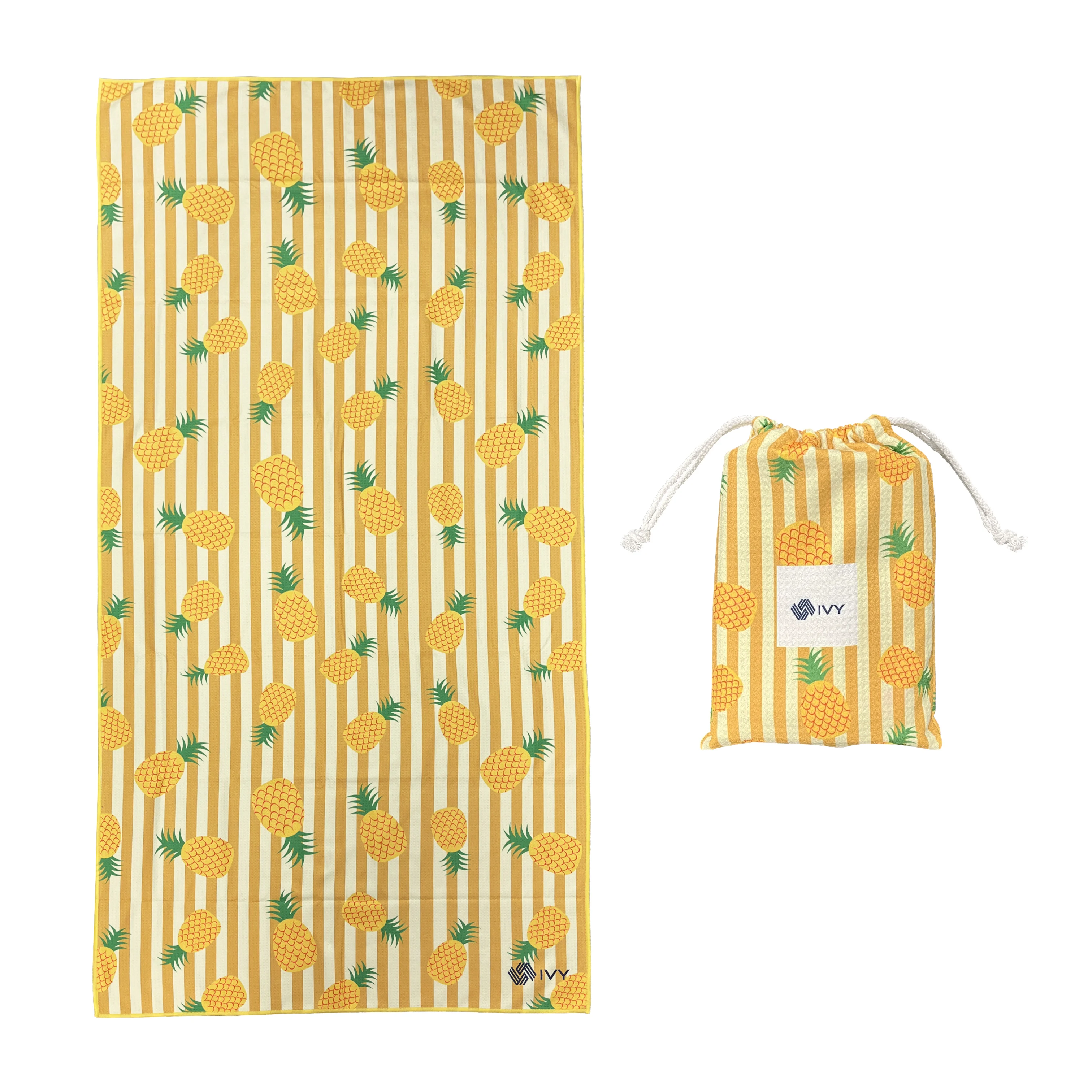 Wuxi Ivy Textile Lightweight Eco-friendly Print Logo Design Sublimated Digital Printed MicroFibre Sand Free Beach Towels