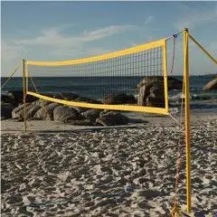 Factory steel portable badminton net stand with a moving wheel