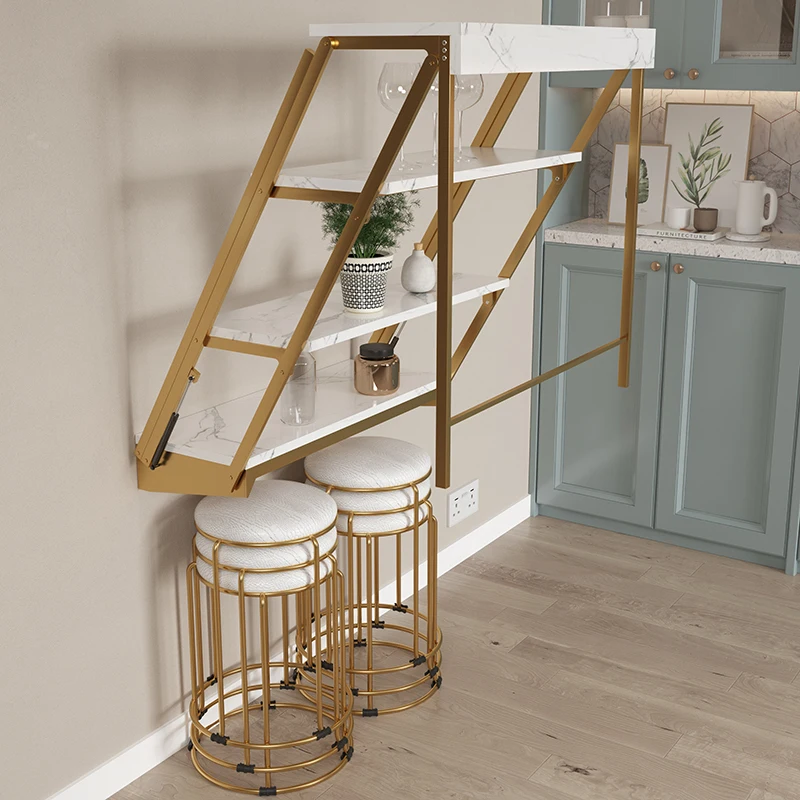 Modern Space Saving Furniture Wall Mouted Folding Dining Table And Chairs