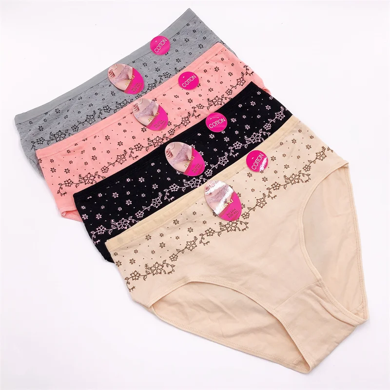 New Design XL-3XL Large Size Comfortable Panty Briefs Fashion Women Lady Girl Cotton Panties Underwear