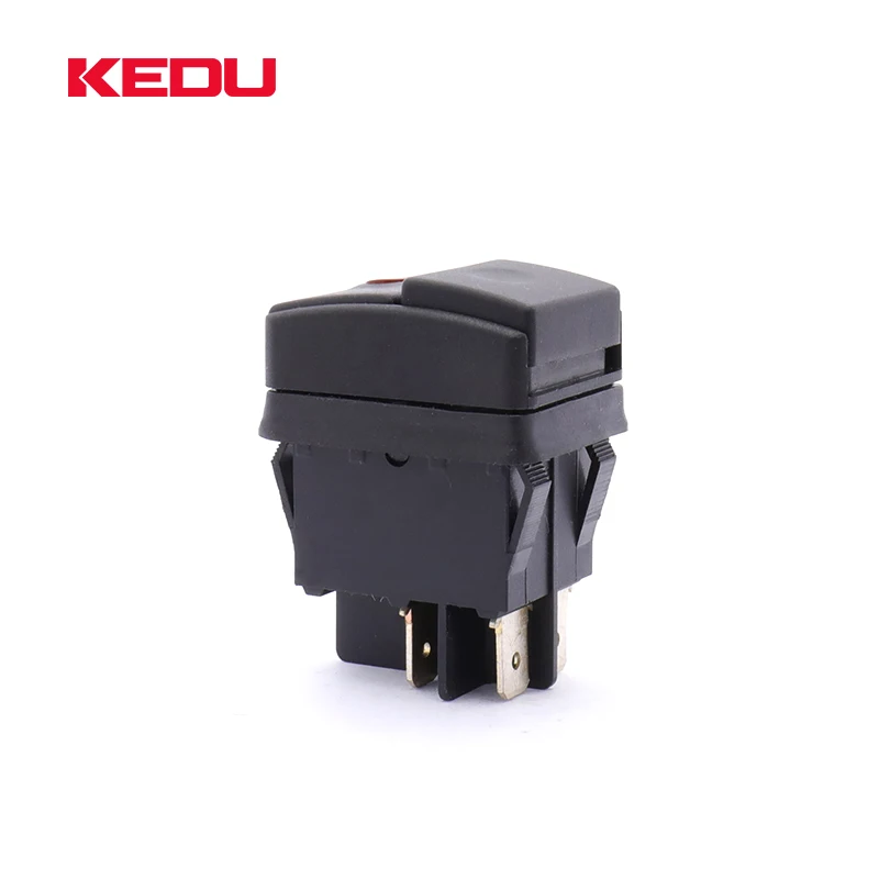KEDU Factory Directly UL TUV CERTIFICATE 250V IP54 Waterproof On Of 4Pin HY52 Push Button Switch With Led Lamp