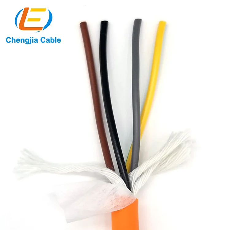 rag Chain Control Cables for Medium Speed CNC Machines HXYY601 4core 0.5mm2 PUR insulation high flexible robot cable power wire