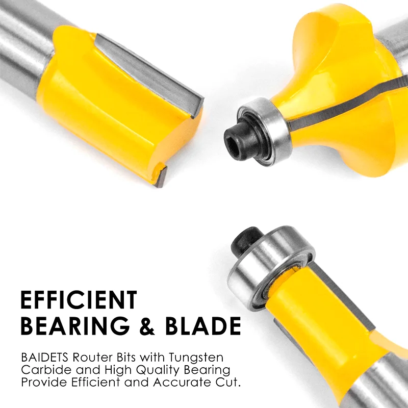 PEXMIENTAS 24PCS 8mm Shank Wood Router Bit Set with Aluminum Case for Woodworking