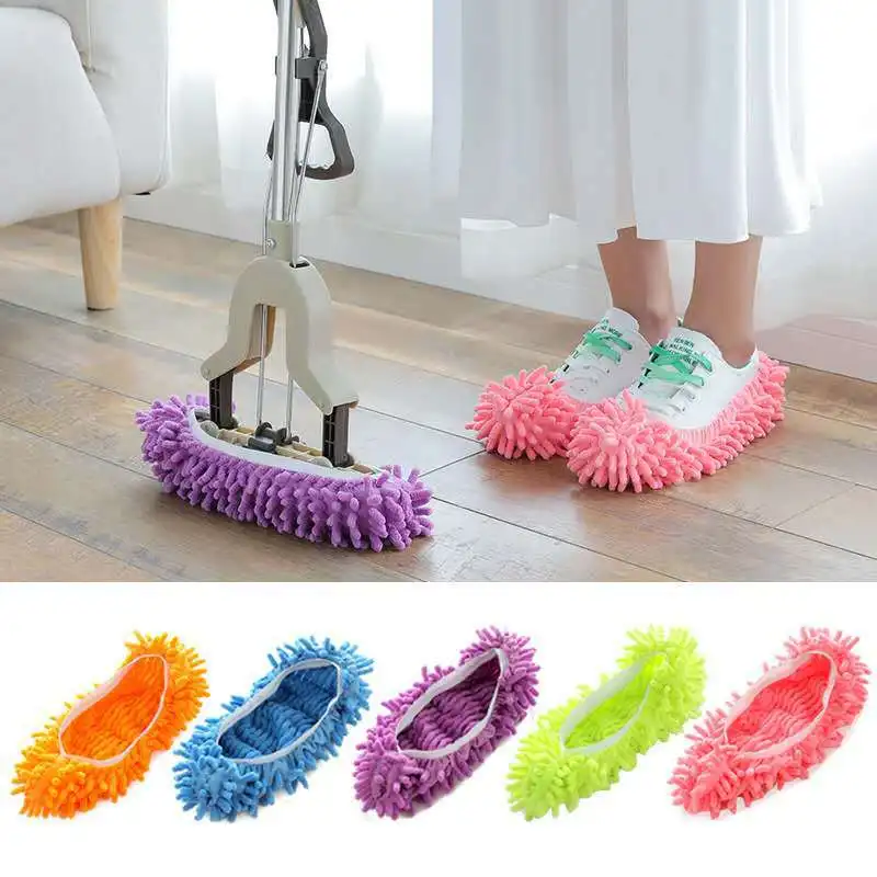 
1PCS Chenille Drag Mop Waterproof Lazy Shoe Covers For Clean Slipper Home Floor Dusting Cleaning Gadget Kitchen Accessories Tool 