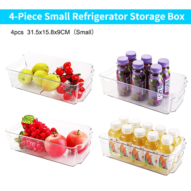 High Quality Set of 8 Refrigerator Storage Box Food Storage Container Refrigerator Storage Bins for Kitchen Pantry Organizer