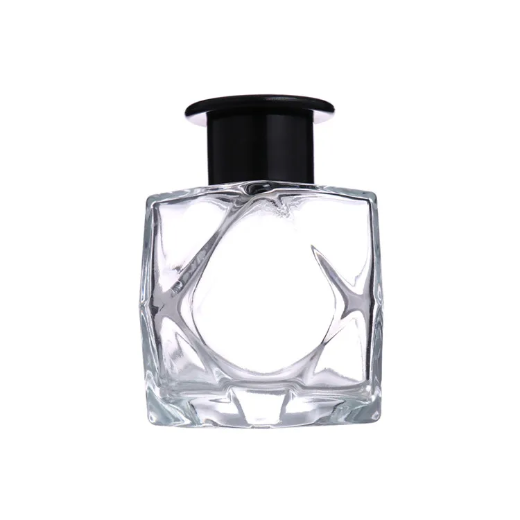 
China Supplier Luxury Cosmetic Square Empty Glass Essential Oil Reed Diffuser Bottle 
