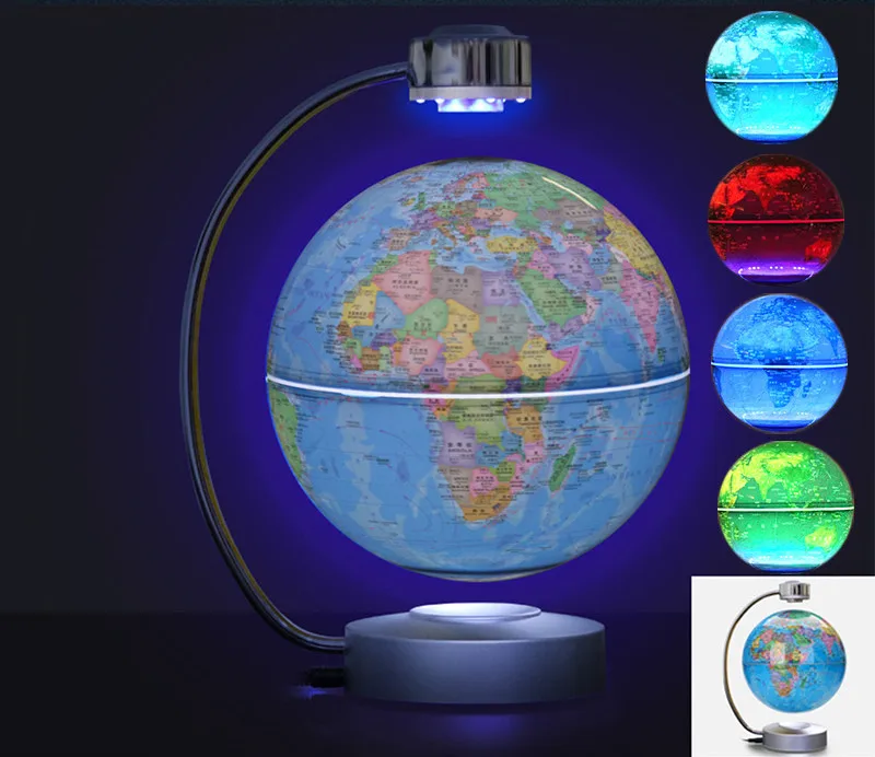 Wholesale C Shape Metal Frame Levitating Globe Earth Floating Rotating World Map Globe Ball for Office Desk Display Crafts