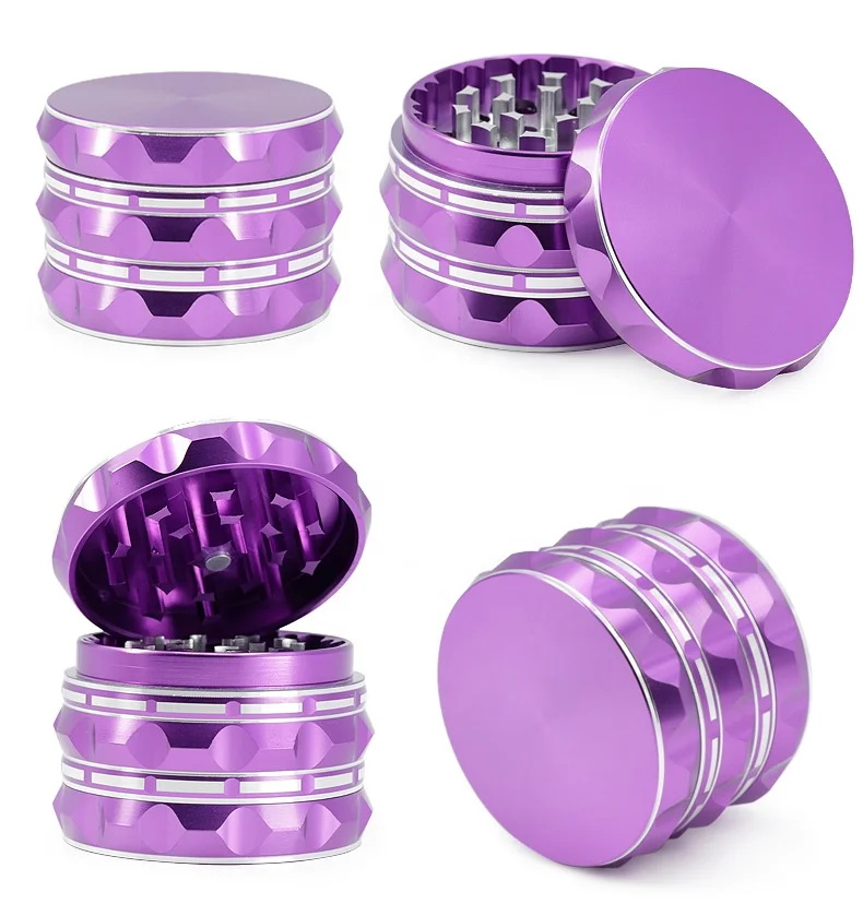 6 colors new style 4 parts aluminum alloy sharp concave polygon herb grinder tobacco crusher
