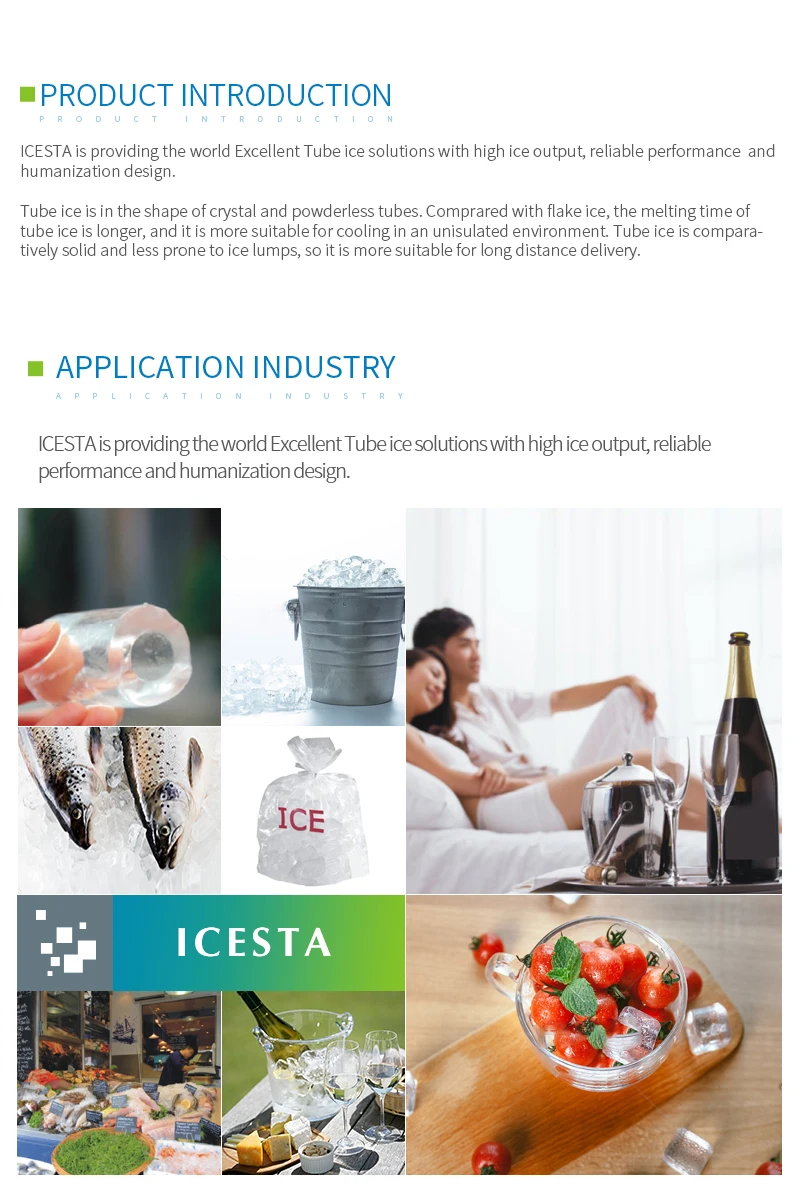 Icesta industrial commercial  tube ice machine 2ton 10 ton price