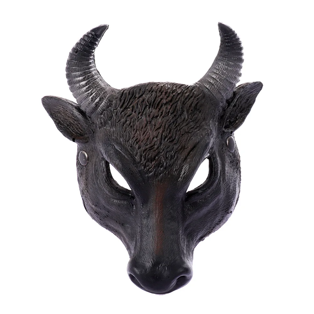 Halloween Easter Carnival Party Half Face PU Foam 3D Realistic Animal Buffalo Bull Head Mask