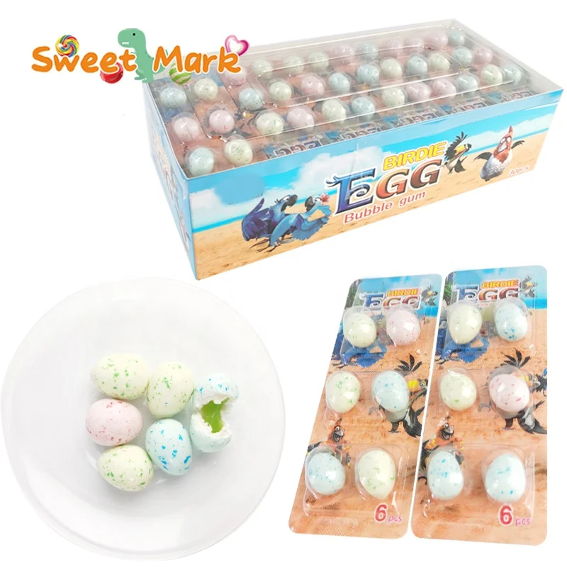 Dinosaur egg gum OEM center filled fruit jam chewing bubble gum halal