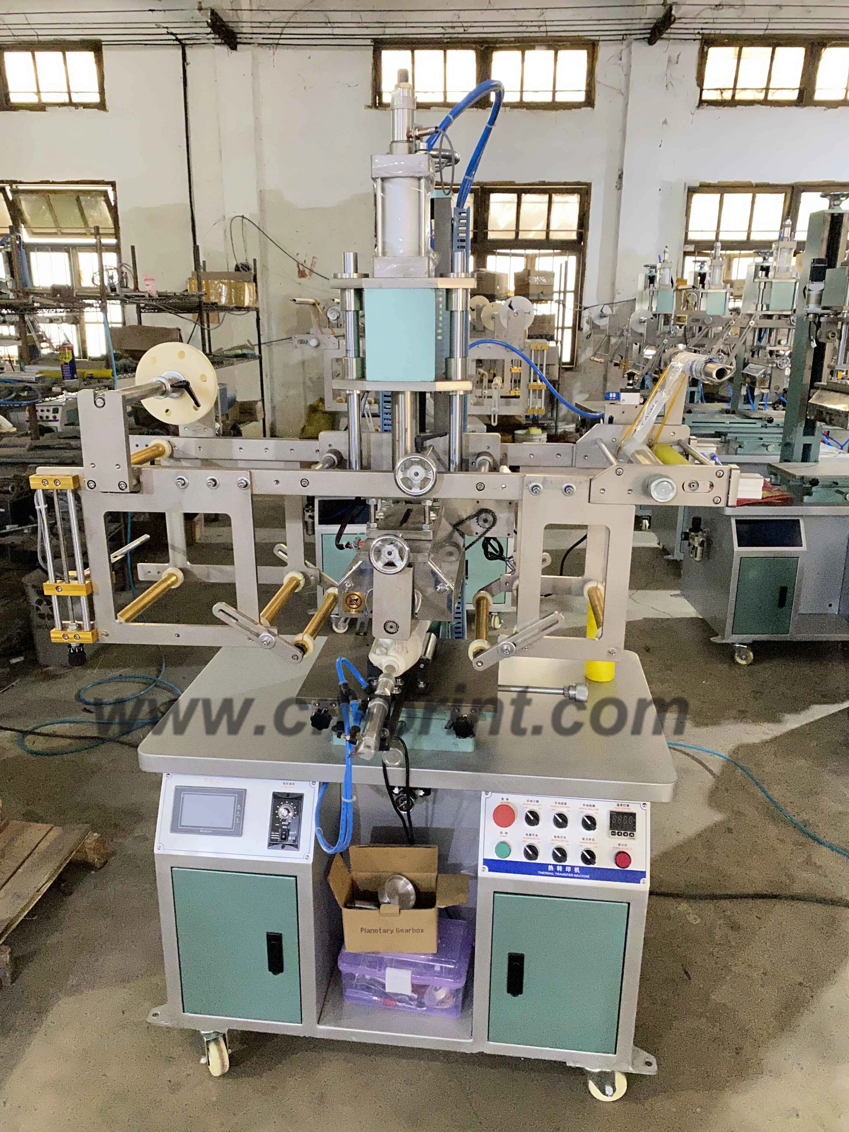 New Designed PLC Touch Screen Heat Transfer Machine for Round Bottles, Glass Bottle and Plastic Bottle