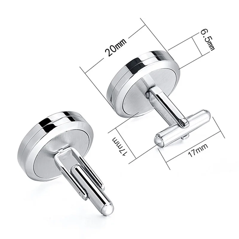 
1Pair 20mm Stainless Steel Aromatherapy Diffuser Locket Wholesale Cufflinks, Accept customization CG105-156 