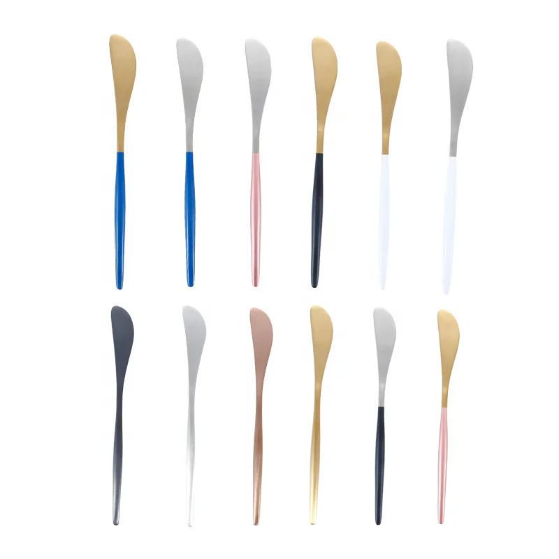 Hot Selling Stainless Steel Butter Cheese Knife Spreader Gold Metal Dessert Jam