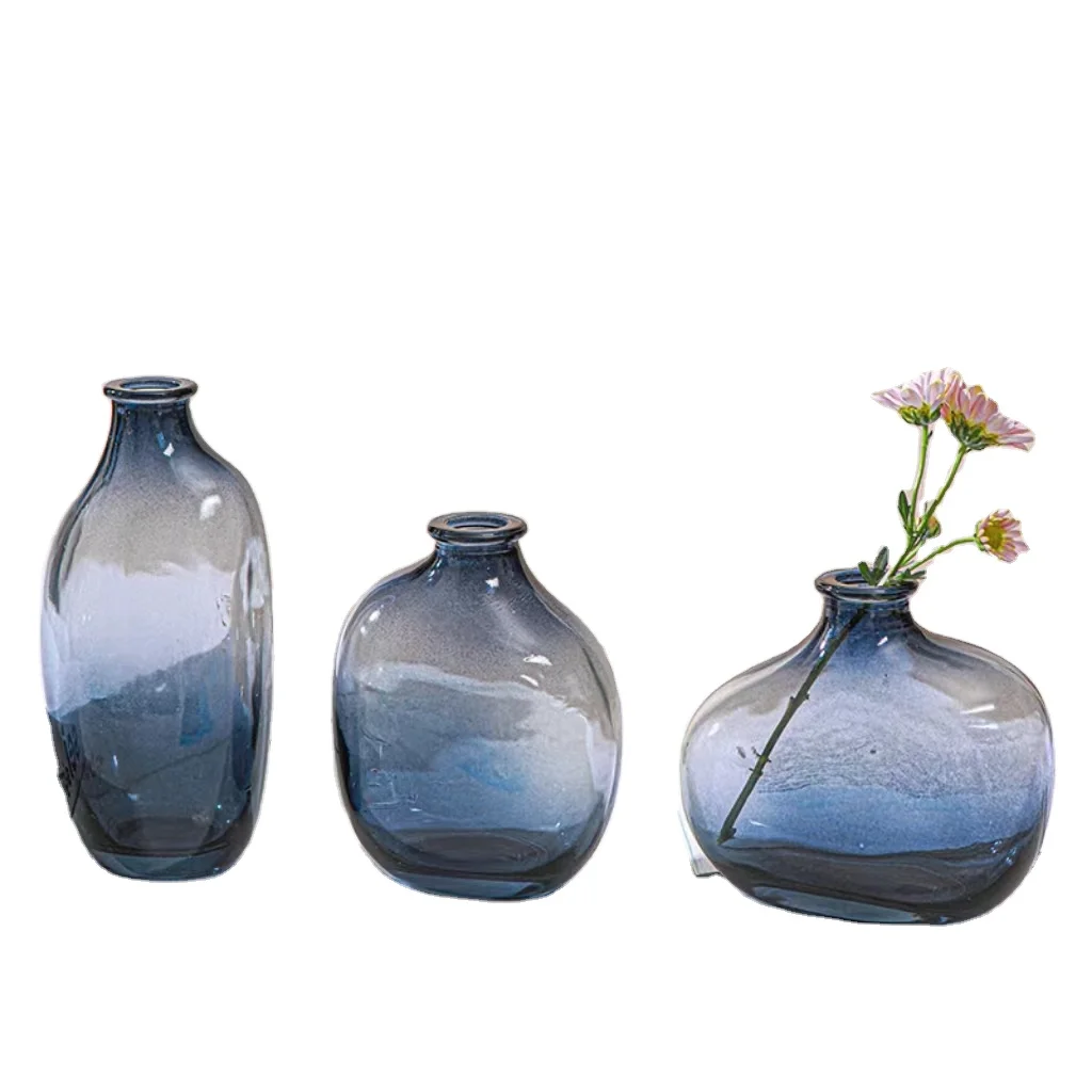 Recycled glass balloon flowers 100% raw-shaped irregular tabletop glass vases for centerpiece