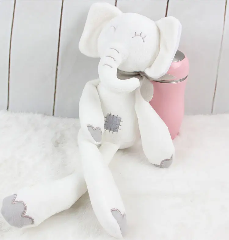 Hot Selling Soft Stuffed Plush Elephant Doll Stuffed Animal Toy Lovely White Long-legged Elephant Plush Toy For Baby