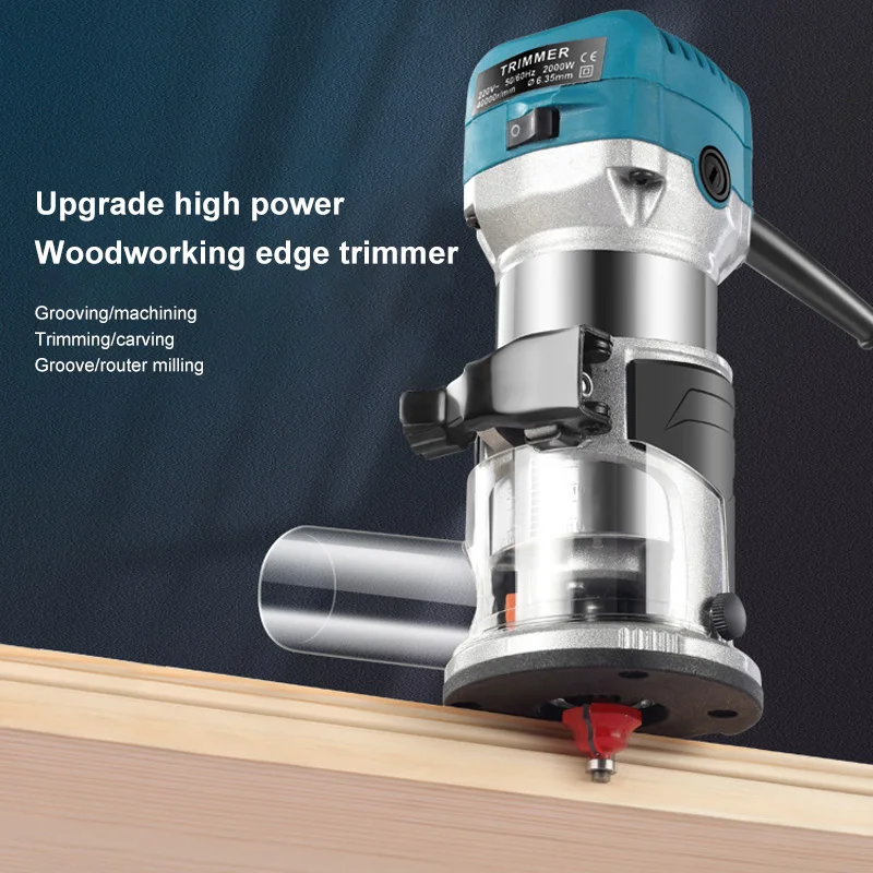 THPT 2200W Professional High Quality Portable Double Collet Wood Router Electric Wood Compact Trimmer Machine