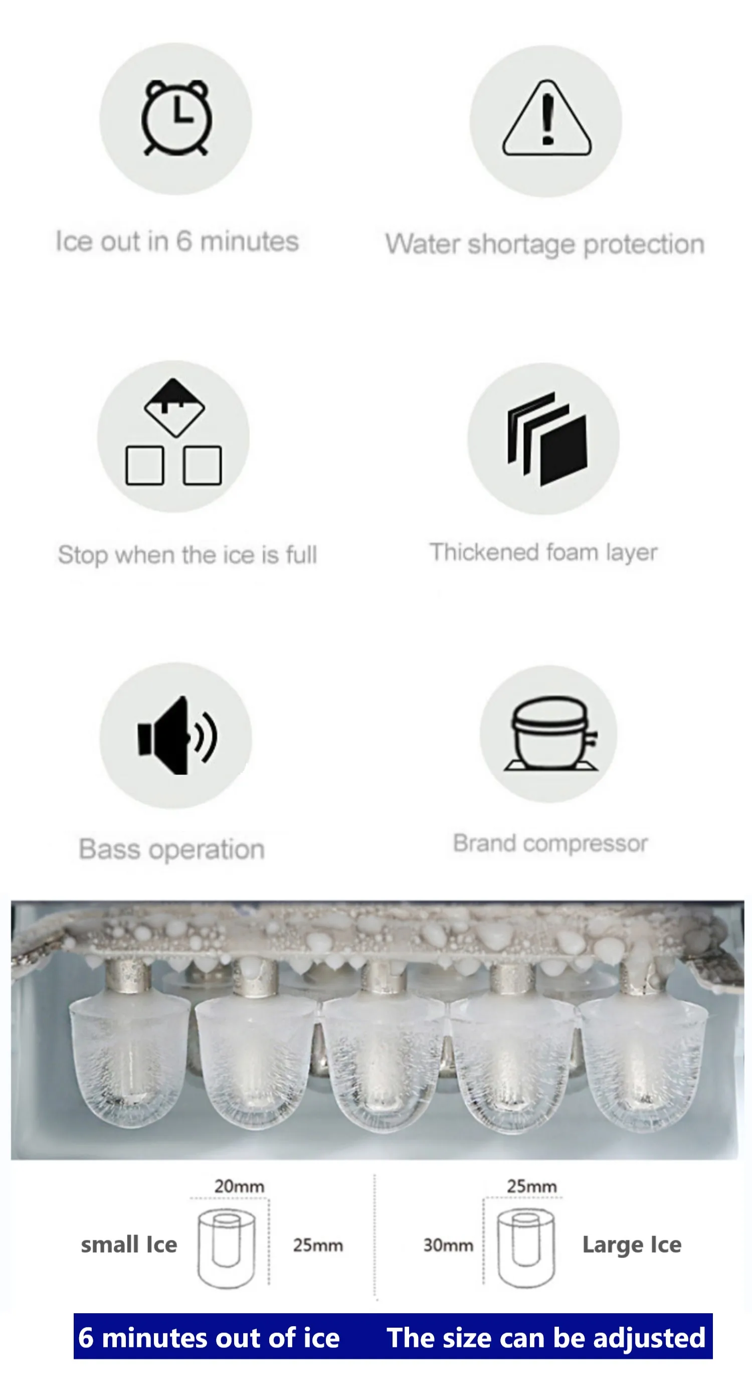 Automatic portable mini ice maker low energy consumption home ice maker portable ice maker