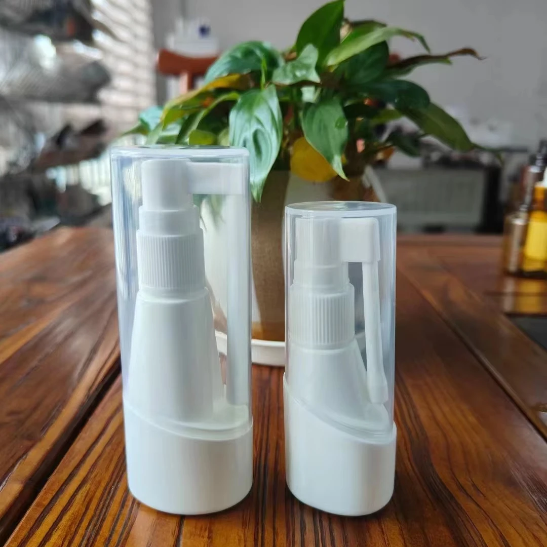 HDPE 25ml 30ml 35ml 40ml 45ml Mist Medical Long Throat Spray Mouth Spray Nasal Spray Inhaler Plastic Bottle with Nozzle Pump