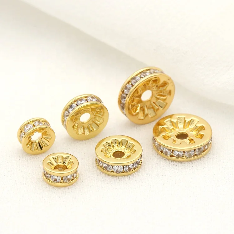 New Design 14K Gold Plated Multi Sizes Round Spacer Beads for Jewelry Making