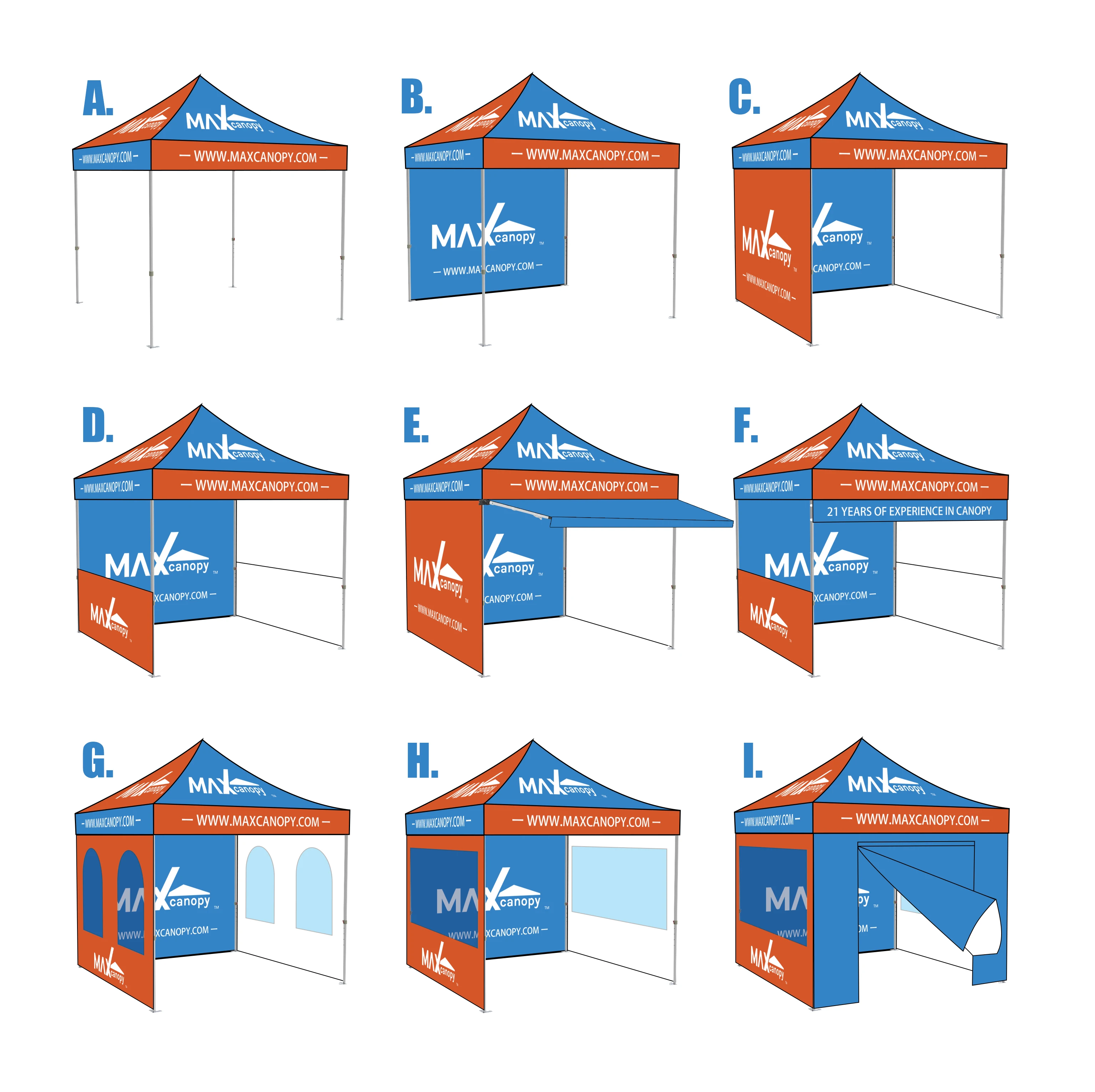Maxcanopy Heavy duty Expert Pro Steel Advertising Tent Pop-Up Canopy Custom Logo Printing with Sidewall Garden Gazebo Trade Show