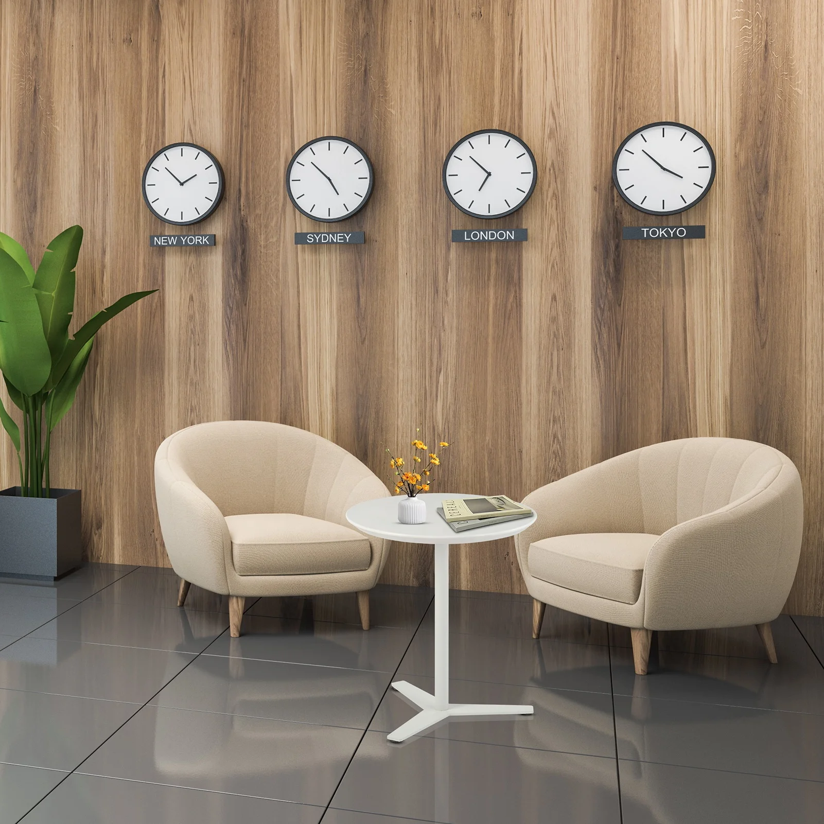 Tomile decorative wooden table black small side table coffee table