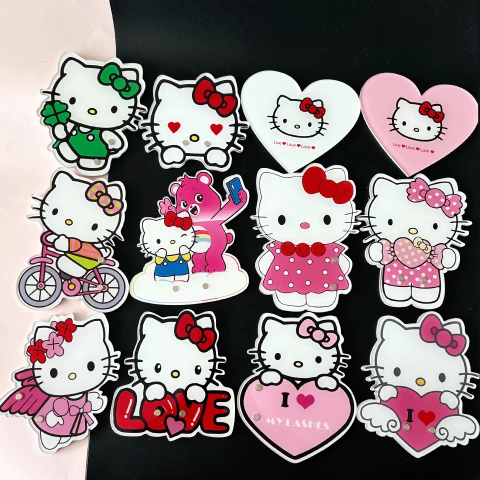 Custom hello kitty lash tile with magnet customizable acrylic magnetic lash glue pallet tile