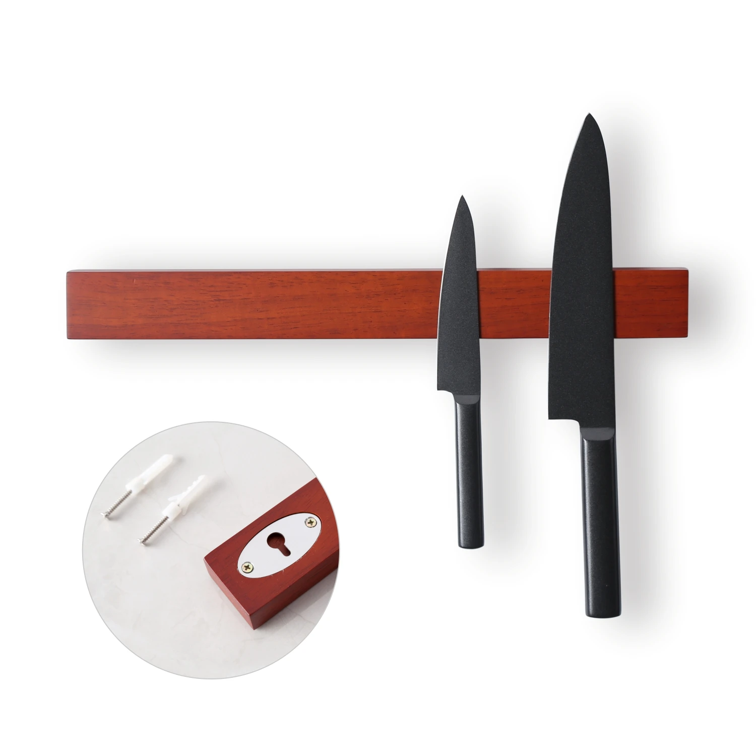 KITCHENDAO Powerful Wood Magnetic Knife Rack Holder for Wall 16 Inch
