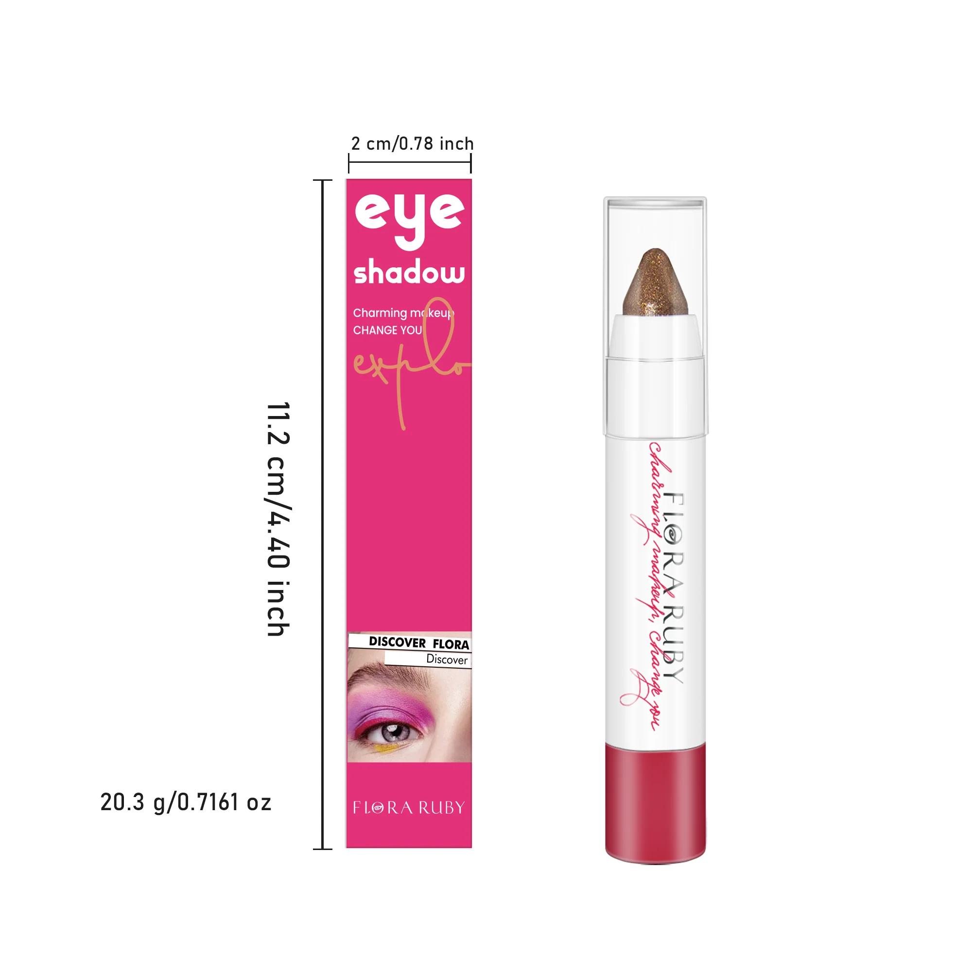 Custom vegan matte eye shadow stick waterproof long lasting radiant eyeshadow pencil makeup single color shadow pen