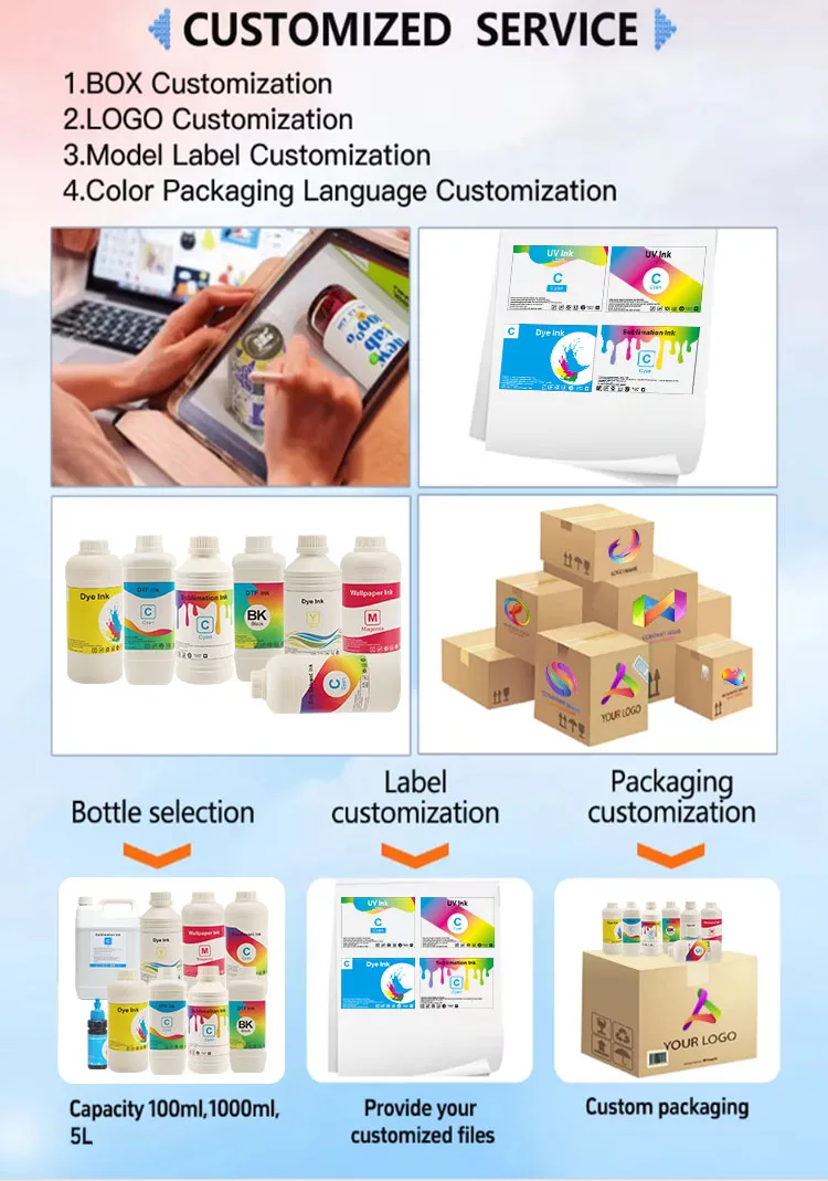 Premium dtf ink and consumables for Epson 402 L130 L805 L810 L850 L1110 L1300 L1455 L1800 L3100 Dtf ink printer