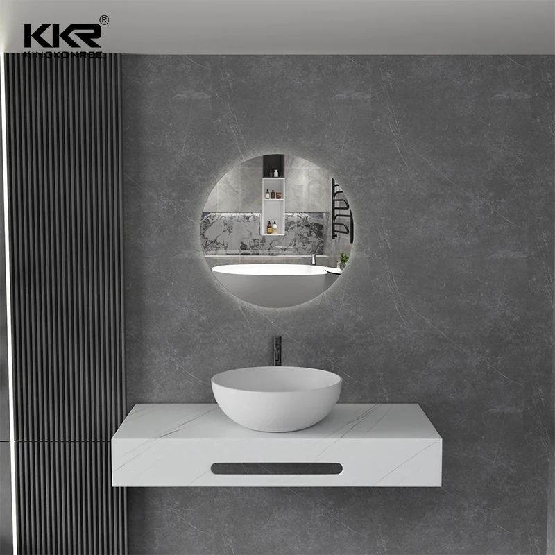 Customized Solid Surface Material Bathroom Marble Vanity Top