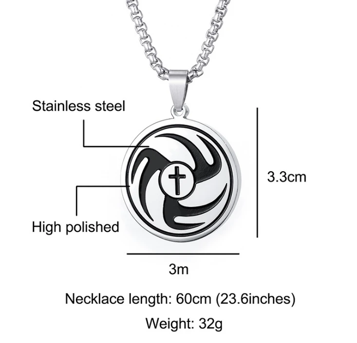 Stainless steel baseball cross round medal tennis pendant for necklace Bible verses religious sports jewelry
