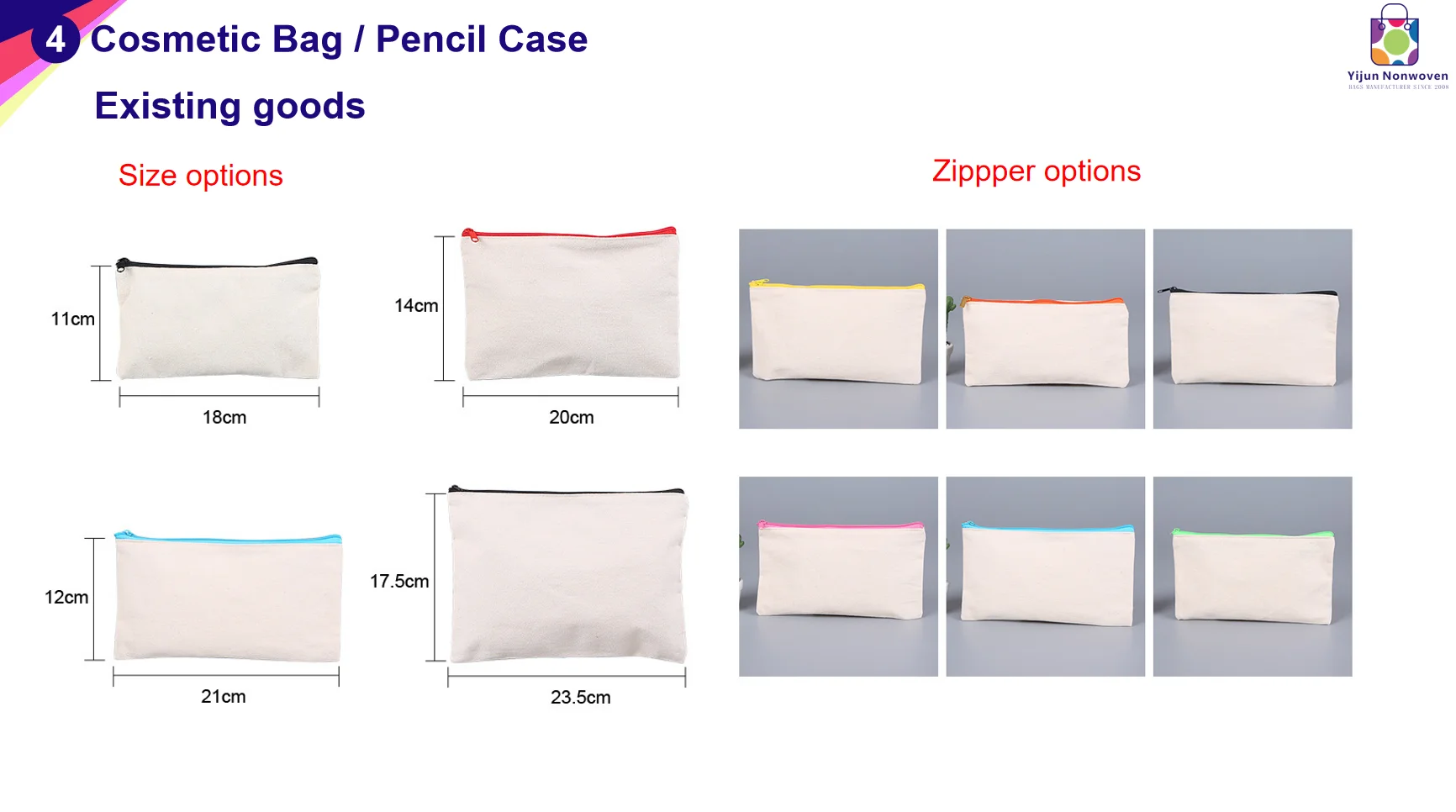 customized Canvas Coin Pouch Purse Multi-Function Toiletry Travel mini Makeup Cosmetic Bag With Metal Zipper