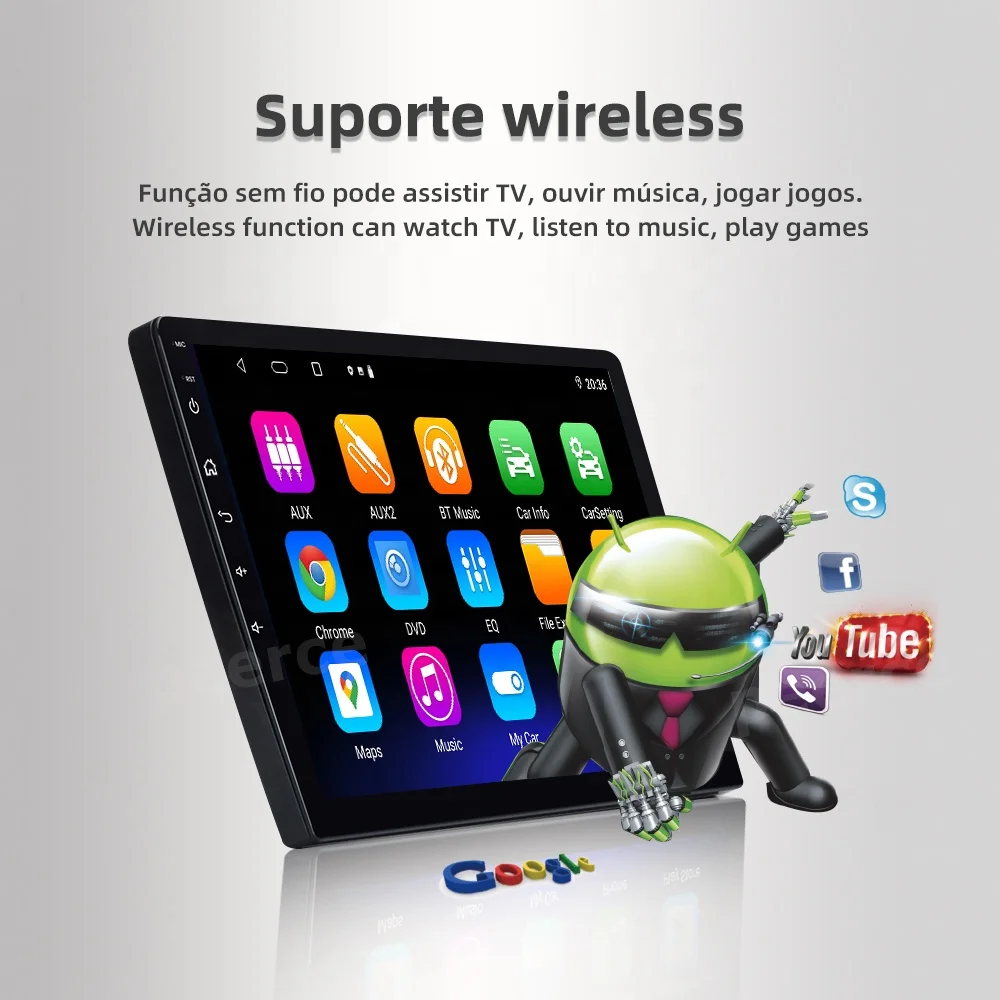 Universal 9 inch Double DIN Android Player 1+32GB GPS WIFI Car Radio Wireless Carplay/Android auto