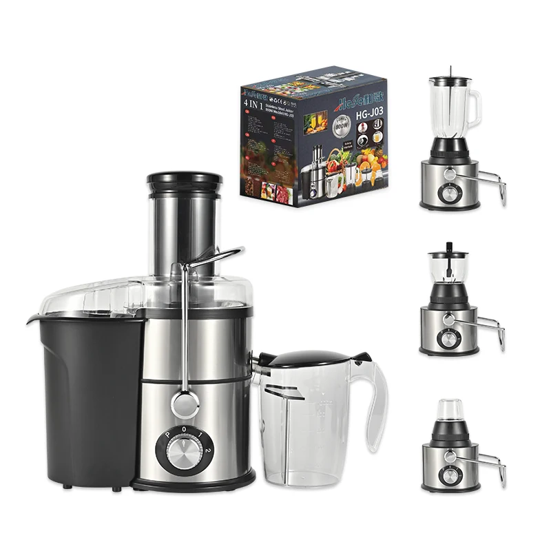 Household Fully Automatic Large-diameter 4 In 1 Slow Juicer Stainless Steel Juice Residue Separation Original Juice Machine