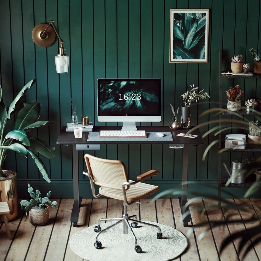 Ergonomic Modern computer table sit stand up desk Single Motor Standing Height Adjustable Electric Home Office Desk